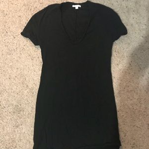 Black Supima Cotton Scoop Neck Dress